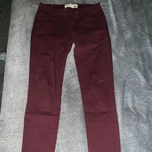 Maroon skinny jeans